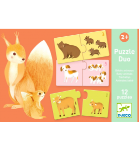 Puzzle Duo Animales bebé djeco